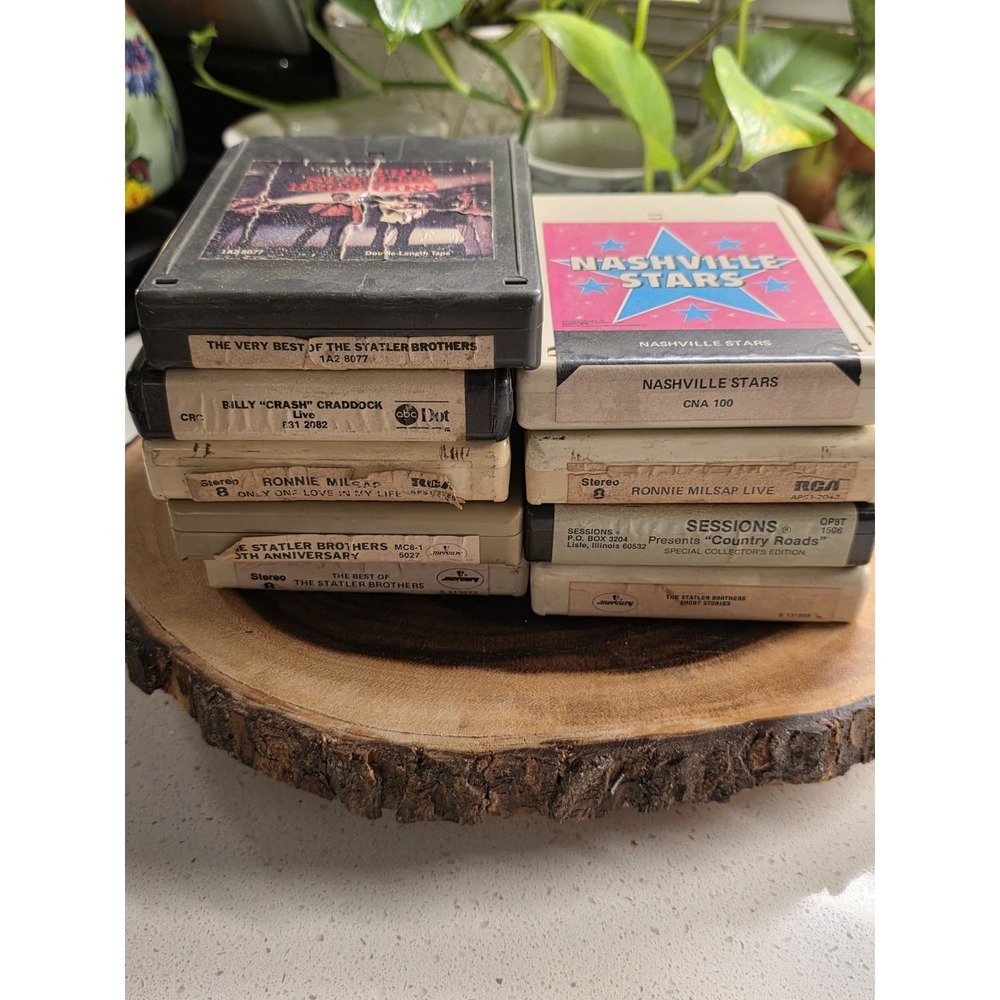 Lot of 9 Untested 8 Track Tapes 70s 80s Country Music - Sold As Is